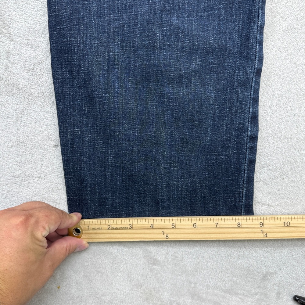 Lucky Brand 363 Vintage Straight Jeans Mens 34x32 Blue Dark Wash Denim Whiskered - Picture 6 of 13